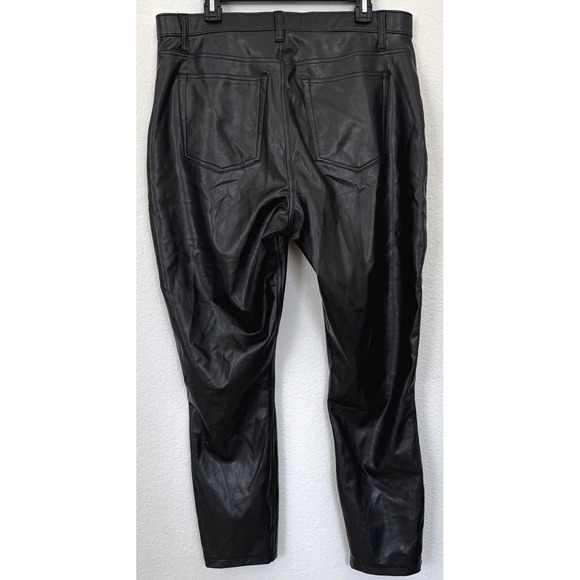 Abercrombie & Fitch The Skinny High Rise SZ 16 Black Vegan Leather Pants Curve ❤ - Picture 2 of 13